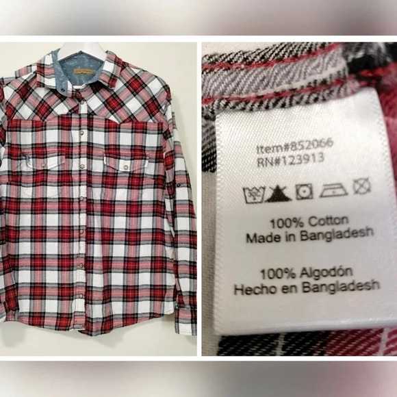 Jachs Girlfriend Size Large Flannel Snap Closure Cotton Plaid Shirt D1 - Picture 1 of 6